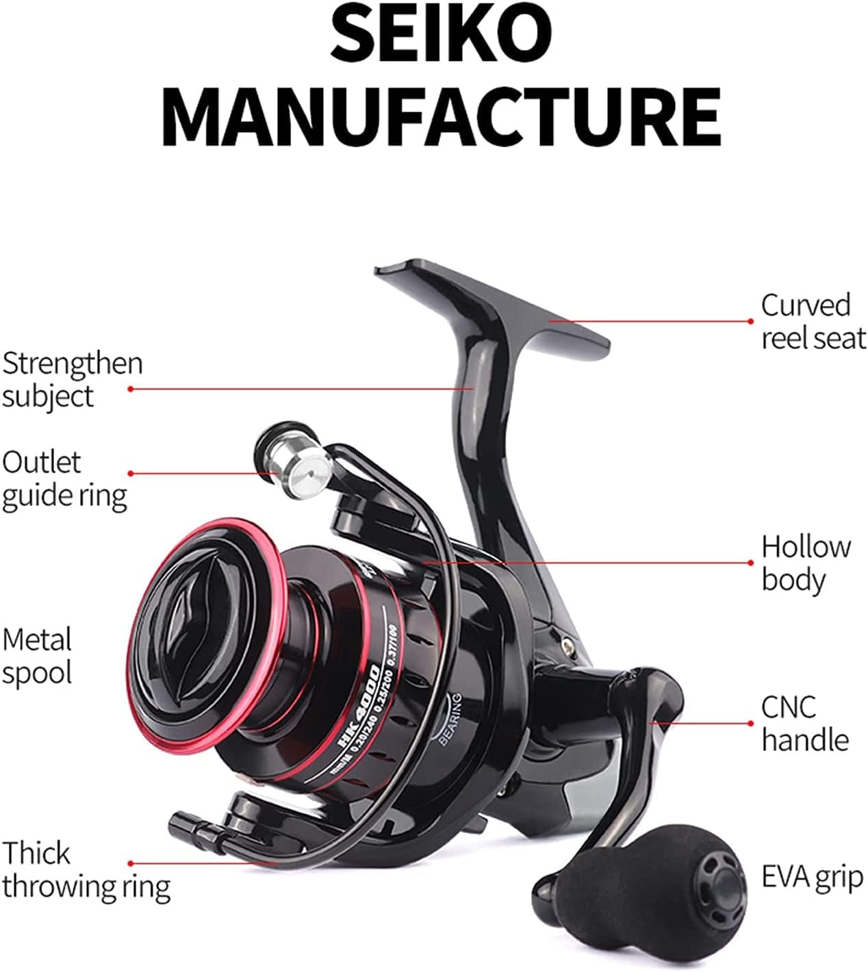 Fishing Spool Rotating Fishing Reel Bearing Aluminum Spool Used for Fishing Suitable for Beginners and Fishing Enthusiasts 2000