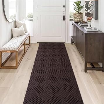 Hallway Runnner Rug Non Slip Rubber Backing Carpet 2x7 ft Custom Size, Heavy Duty Long Rug for Entryway, Kitchen, Garage, Stairs, Front Door, Laundry Room, Commercial Use