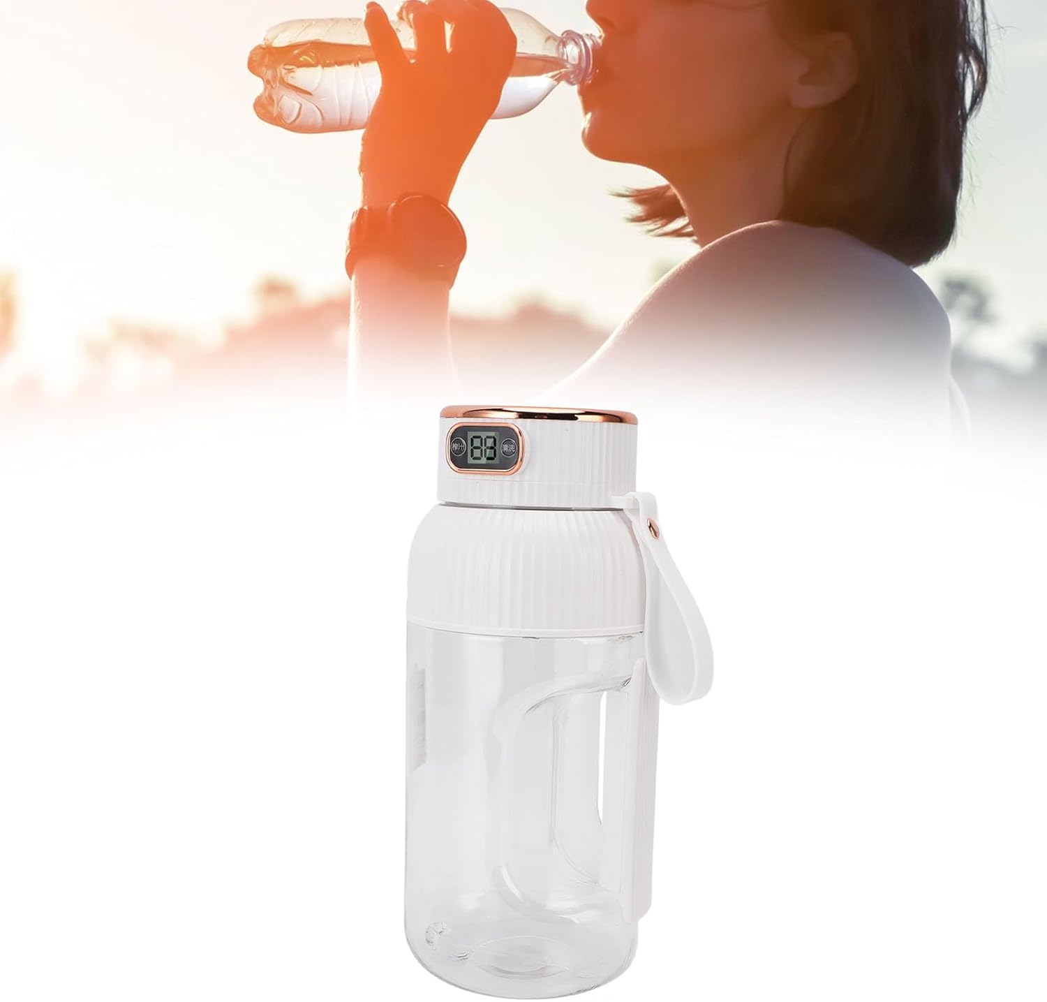 Portable Juicer Cup 150W, 1200ml Multifunctional Mini Travel Blender for Gym, Home Office, Sports, Outdoor with Juice Cup Blender (White)