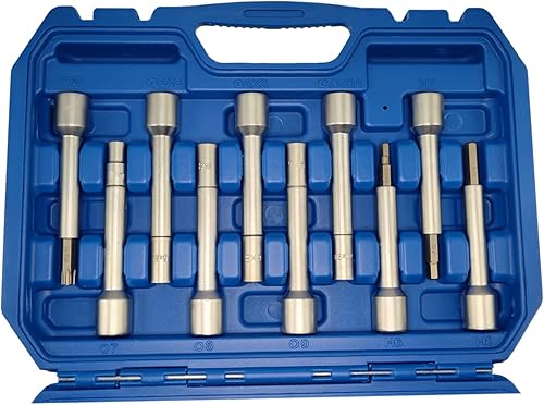 Miniatura 3 de Juego de 18 piezas de herramientas de extracción de tuercas de amortiguador de suspensión, cubo de dirección de 12 pulgada, juego de trinquete y