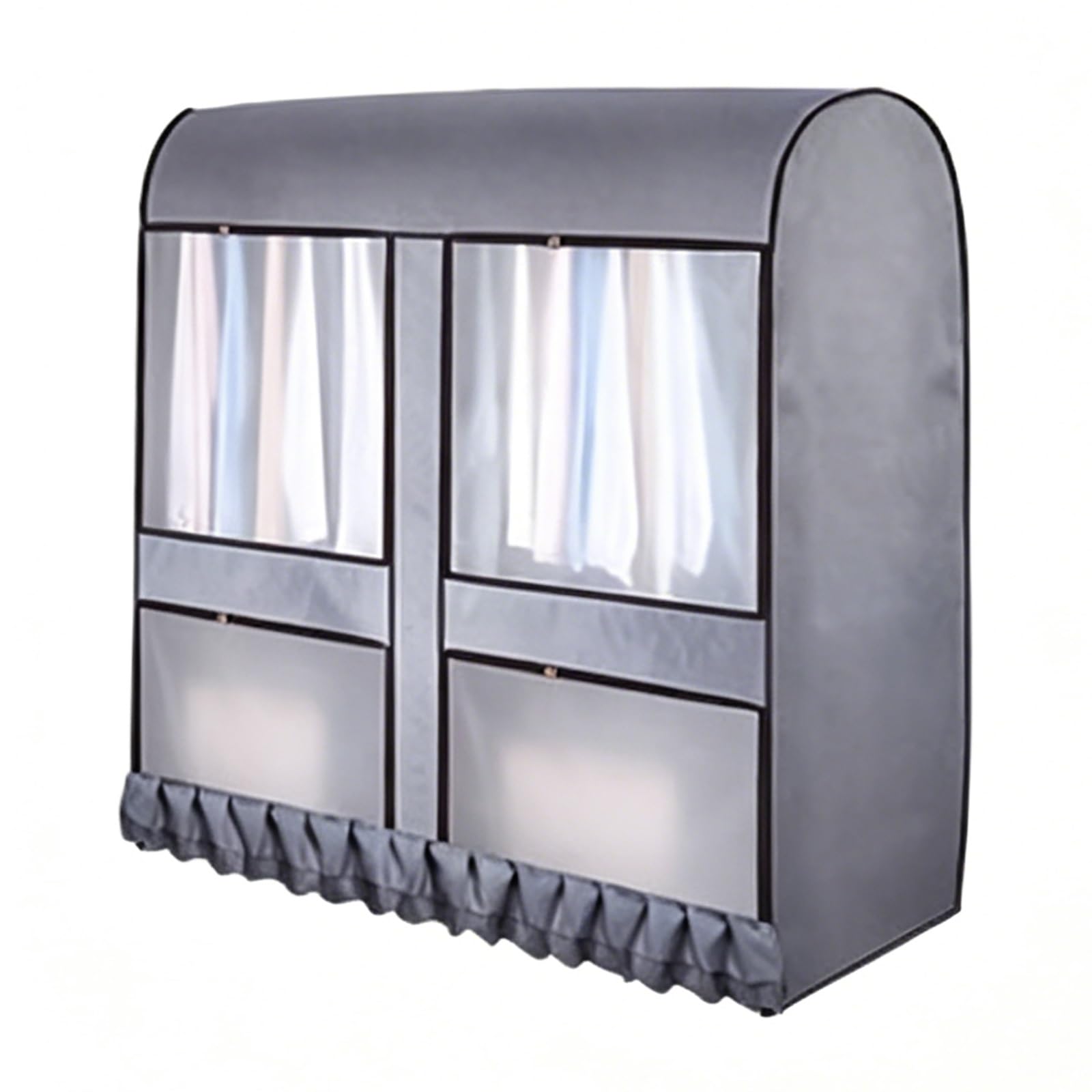 Fundas Ropa Armario Colgar con Múltiples Ventanas, Burro Ropa Funda para el Bastidor de una Sola Barra y de Doble Barra(Black,120 * 50 * 150cm/47 * 20 * 59in)
