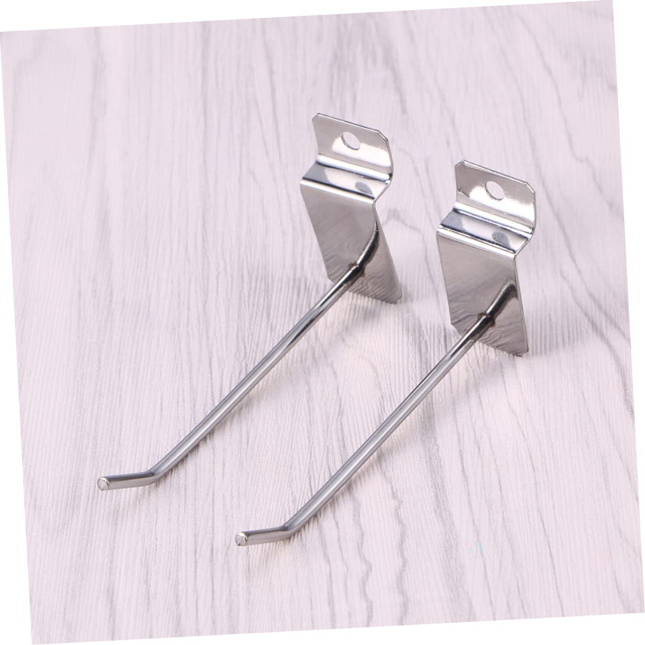 HOMOCONO 20pcs Slatwall Hooks Utility Hook Retail Store Hooks Display Panel Hooks Commercial Grade Hooks Panel Display Items Slat Board Hooks Wall Floating Shelves Display Hook Silver