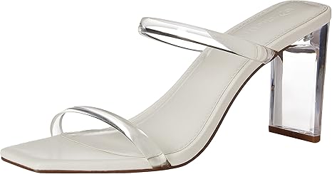 The Drop Women's Avery Square Toe Two Strap High Heeled Sandal