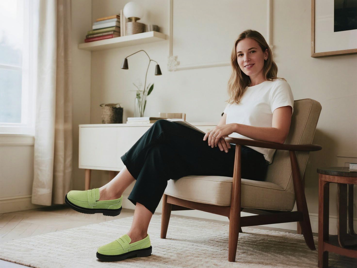 BEAUSEEN Women's Suede Penny Loafers Casual Lightweight Slip On - Comfortable Walking Shoes,Chic Flat for Work & Travel - Image 2