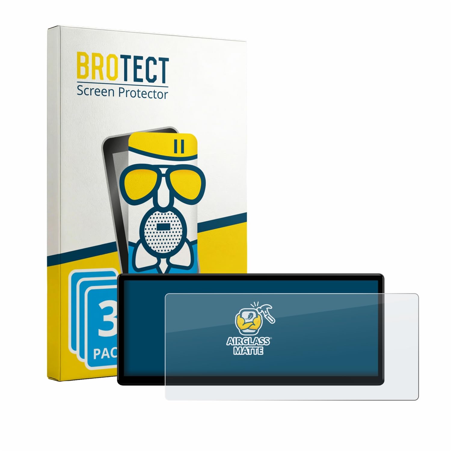 brotect Pellicola Vetro Opaca per Xtrons QWBX24CCB12E92 (3 Pezzi) Protezione Schermo [Anti-Riflesso, Durezza 9H]