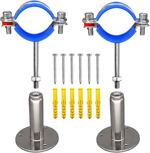 Miniatura 5 de Soportes de tubería de montaje en techo para montaje en pared, abrazaderas de tubo ajustables de acero inoxidable 304, 2 piezas adecuadas para