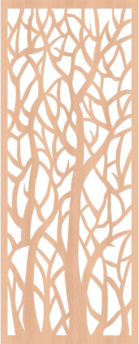 13 3/8"W x 34 3/8"H x 1/4"T Lawrence Decorative Fretwork Wood Wall Panels, Alder