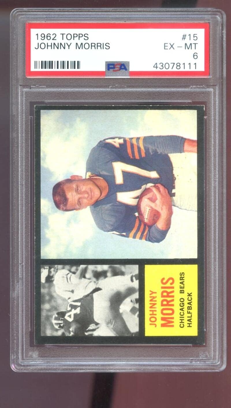1962 Topps #15 Johnny Morris PSA 6 Graded Football Card Chicago Bears EX-MT