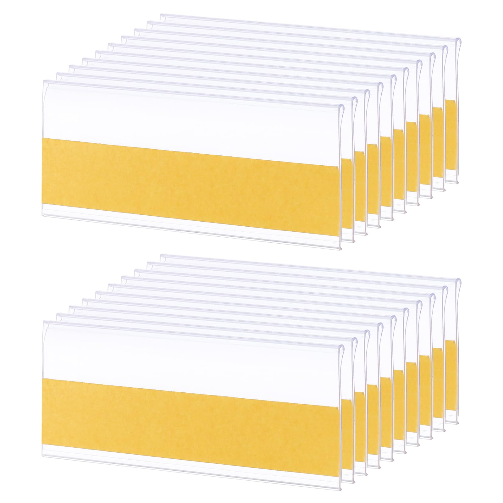sourcing map 30 Pcs Self Adhesive Label Holder, 3 x 1.2 Inch Shelf Tag Label Holders PVC Shelf Tag Index Card Pockets for Bookshelf Mailbox Shelves Storage Bins Library