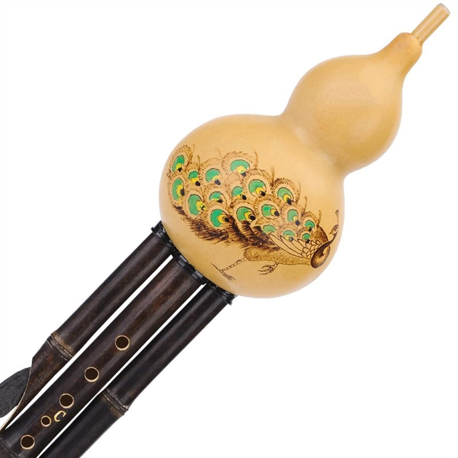 Hulusi-Flöte Spielen Sie Cucurbit Flute B Flach Natural Bambus Moll D Cgf. Musikinstrument (Color : 02_G key)