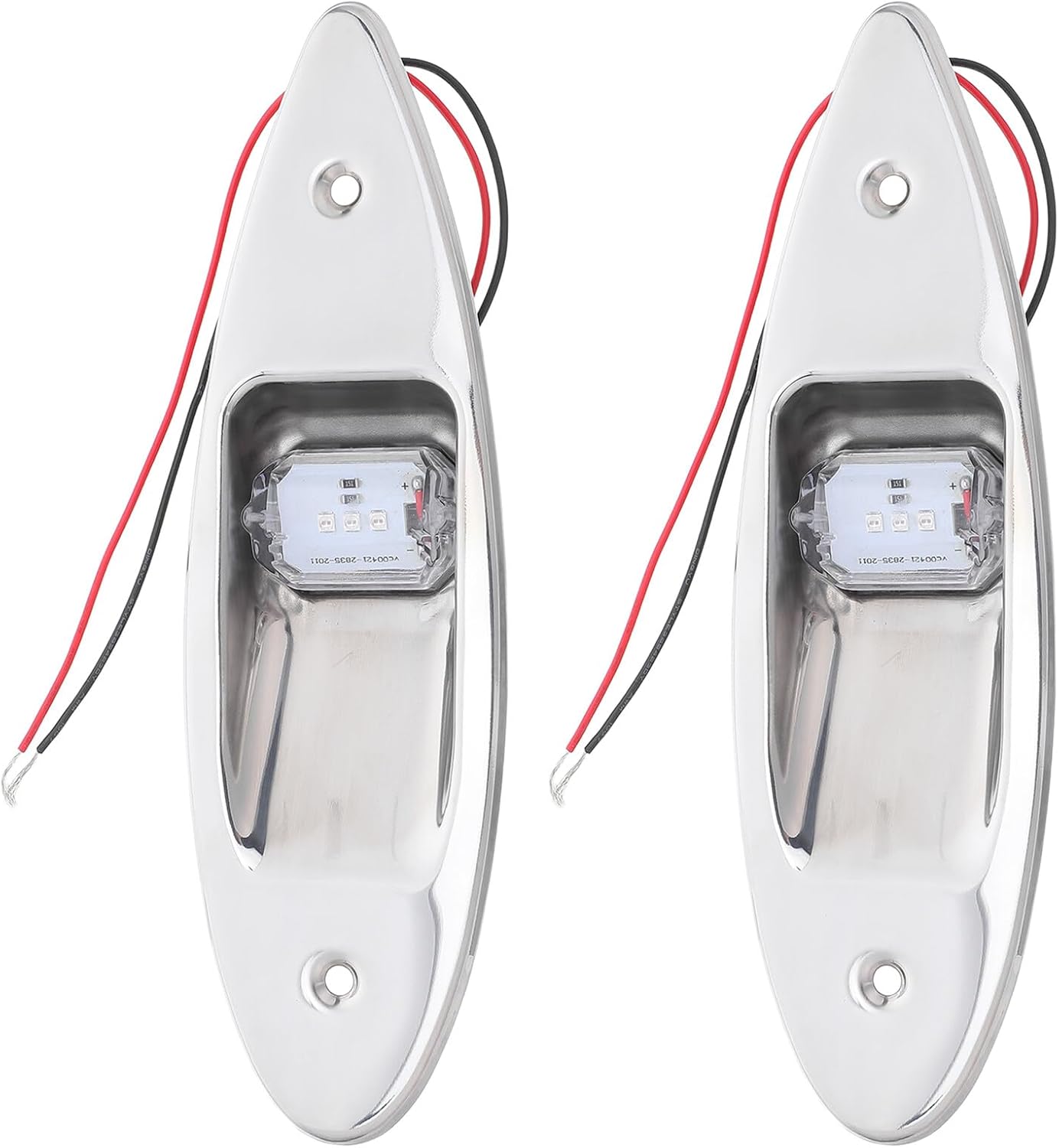 2個 船用舷灯信号灯 埋込型ステンレス製左右舷灯 赤緑航行灯 防水高輝ナビゲーションライト ヨット カヤック対応