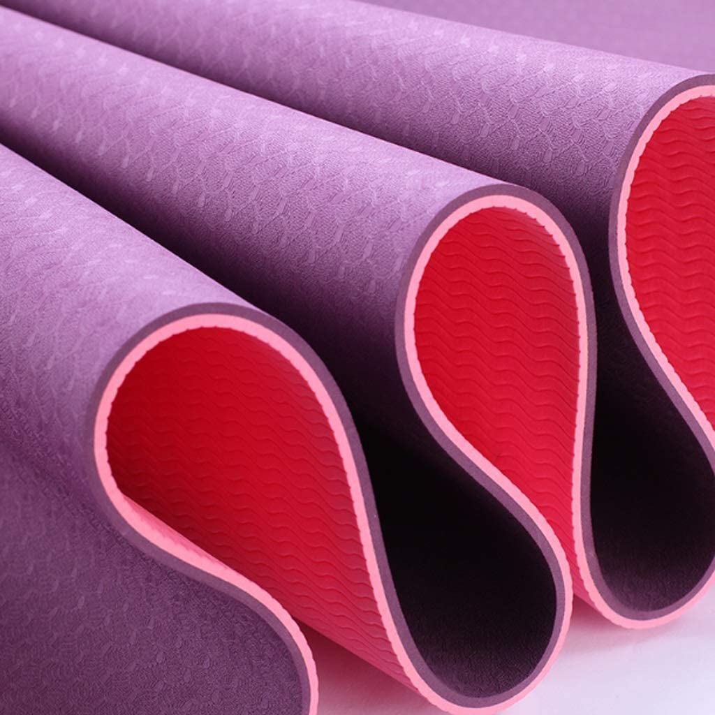 Tappetino da yoga leggero da 6 mm, antiscivolo in TPE per ginnastica, sport, salute e perdita di peso, tappetino da allenamento ecologico e inodore