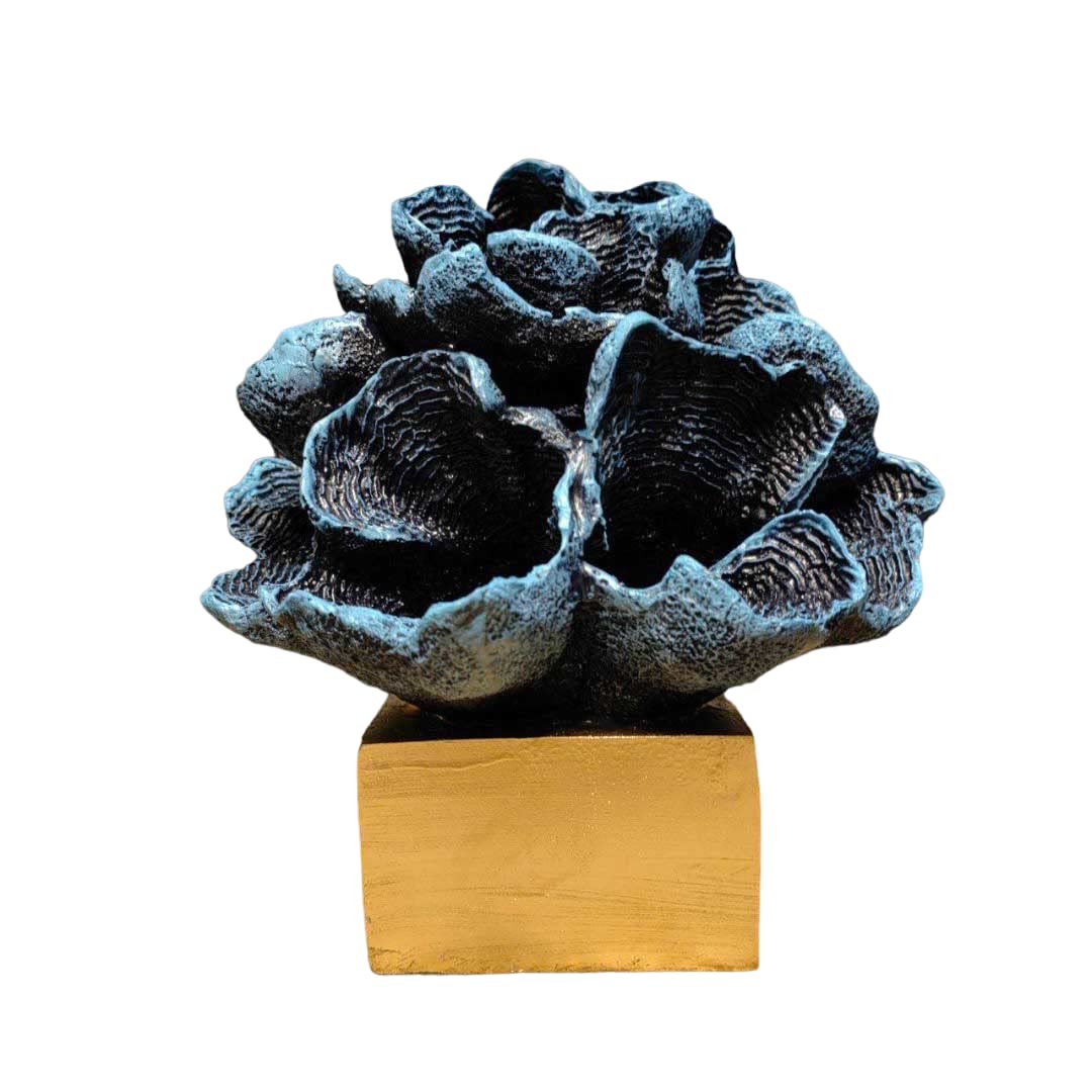 Juego de flores de coral azul: estatua artesanal exclusiva Mukemel Designs