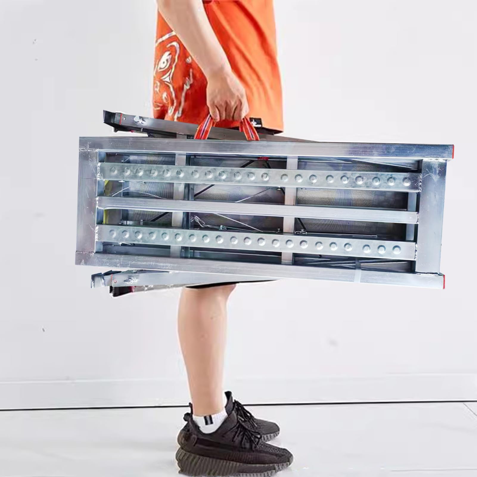 Plataforma de Trabajo Plegable, Andamio Ajustable Portátil, Andamio Resistente para Limpieza de Techos, Taburete Escalón para Remolque Vehículo, 160 x 30 cm