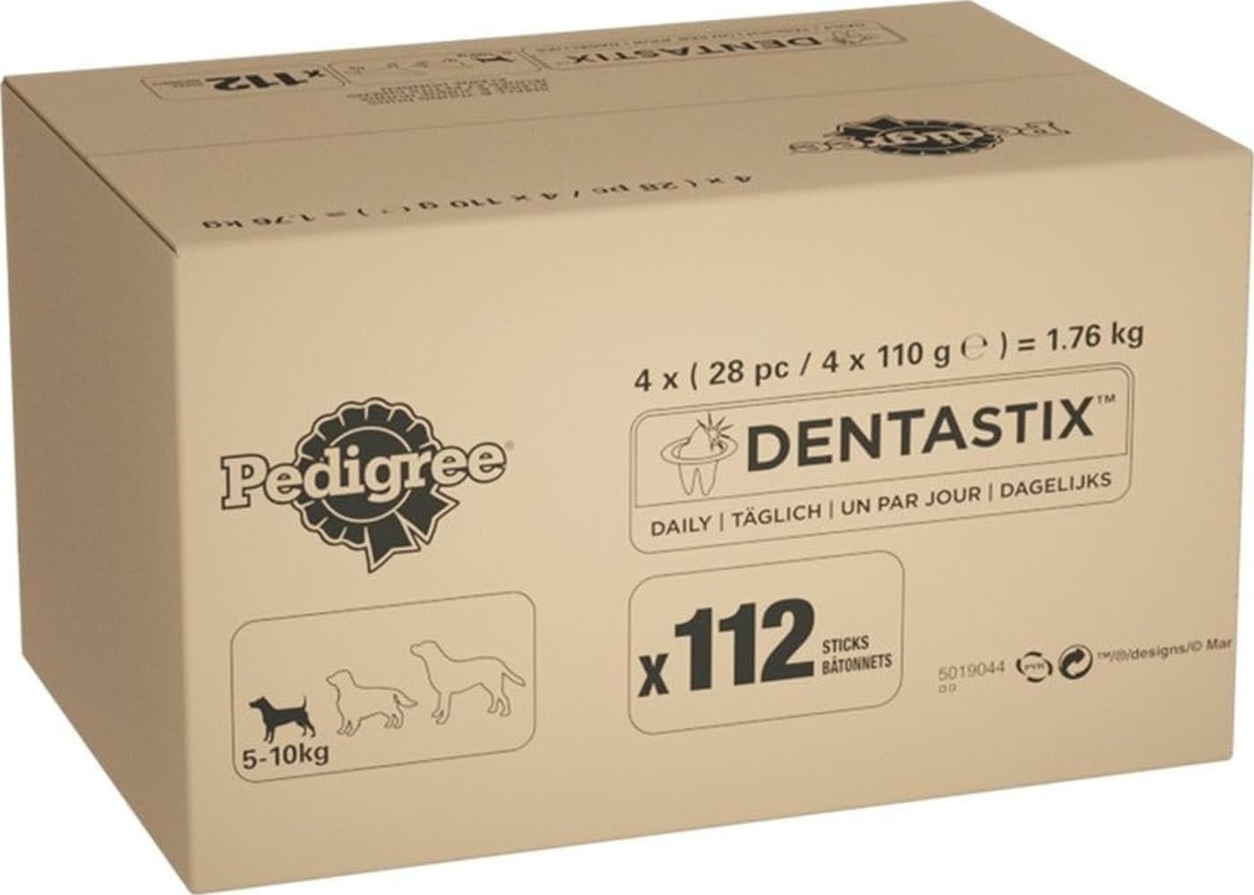 Pedigree DentaStix, Functional Snacks, Daily Dental Chews for Small Dogs (5 -10 kg), Megapack of 16 x 7 (112 Sticks)