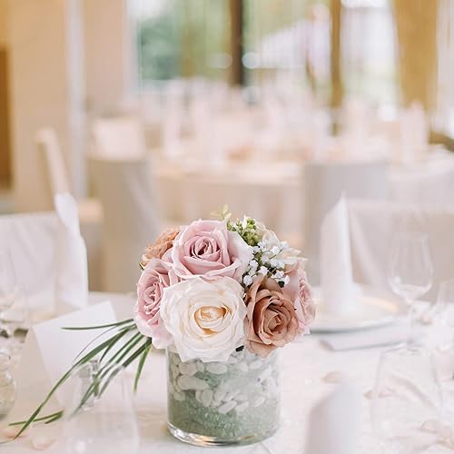 Miniatura 3 de Ramos de boda para novia, ramo de dama de honor, rosa sintética, rosa crema, blanco, flores de seda artificiales para boda, fiesta, iglesia, arreglo