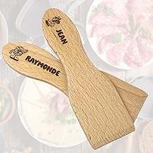 Wooden Raclette Spatula Set of 2 – French Wood – Choice of Designs and Names