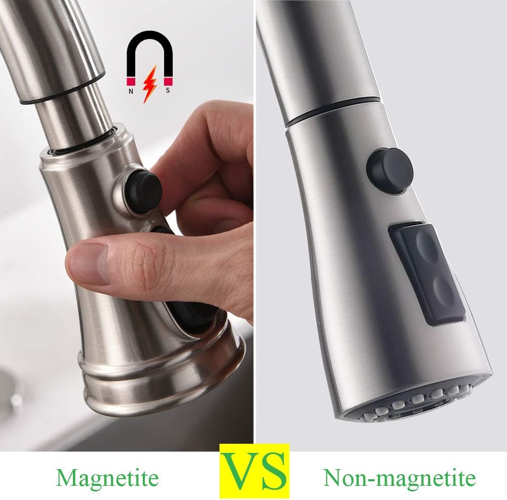 Lоwеѕt Prісе Kitchen Faucet, PAKING Kitchen Sink Faucet, Magnetic Docking, Sink Faucet, Kitchen Faucets with Pull-Down Sprayer, Stainless Steel Bar Kitchen Faucet, Brushed Nickel, Sweep Spray