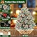 24 Inch Realistic Snowy Tabletop Christmas Tree Small Christmas Tree with 50 Warm Lights Battery Operated Xmas Tree Berry Pinecone Burlap Base Indoor Home Table Christmas Decorations