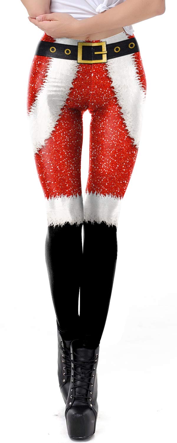 JumppmileWomen's Ugly Christmas Leggings 3D Print Costume Xmas Leggings