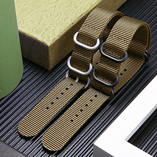 Image of BINLUN Premium Ballistic Nylon Watch Strap, Heavy Duty 5-Ring Replacement Watch Band with Stainless Steel Buckle, Durable & Comfortable Sport Band for Men Women, Fits 18-24mm