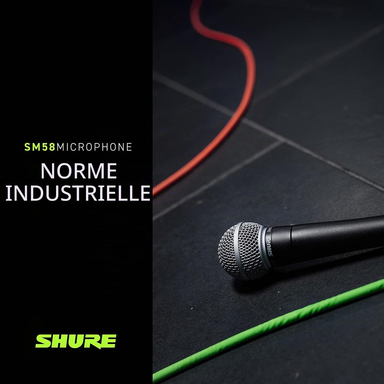 Shure SM58-Lce Microphone Dynamique Cardioïde pour la Voix, Utilisation Professionnelle en Spectacle Live, Sonorisation et Studio D’Enregistrement - (Câble Non Inclus)
