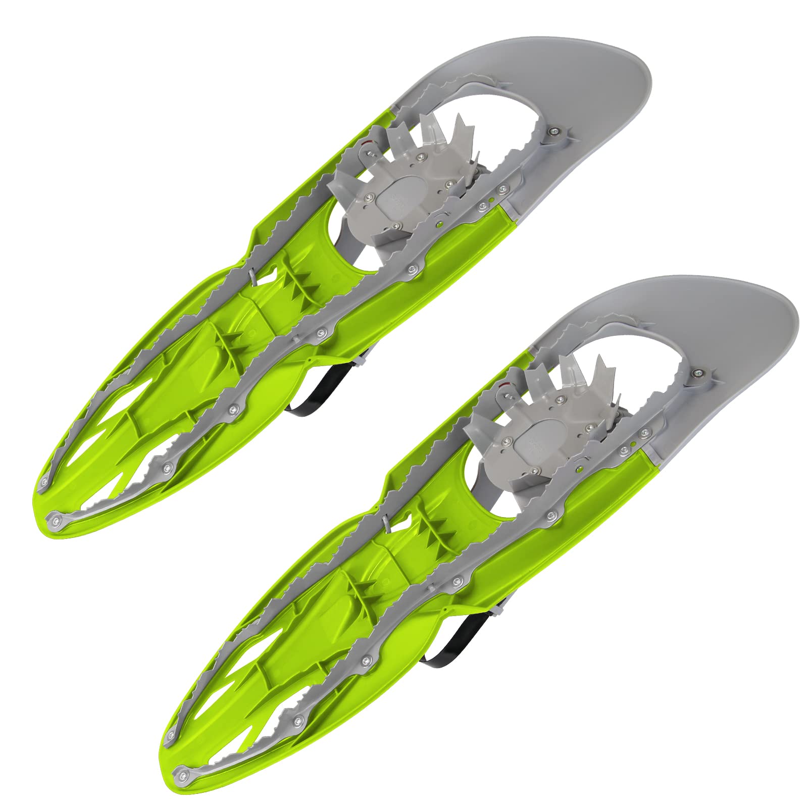 ALPIDEX Schneeschuhe mit Stöcke 25 oder 29 Inch Schnellverschluss Bindung Schuhgröße 38 - 46 bis 140 kg Steighilfe Tragetasche Teleskopstöcke, Farbe:lime green, Größe:29 Inch