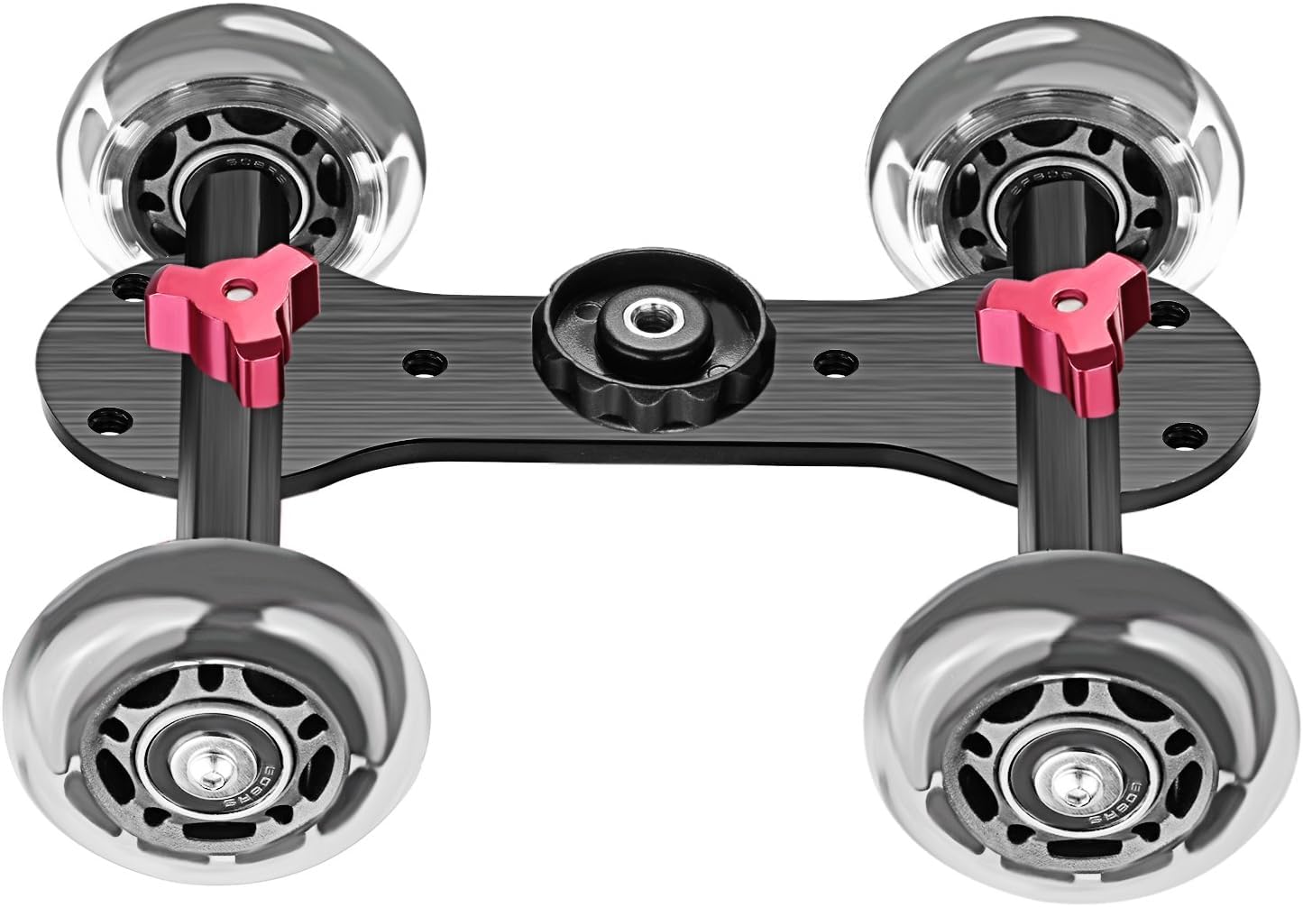 Neewer Skalowany stolik do aparatu Dolly Slider z 22 funtów/10 kg, nośność deskorolkarza, aluminiowe pręty obrotowe gumowe kółka 1/4" 3/8" gwinty śrubowe do lustrzanek cyfrowych (czarny)