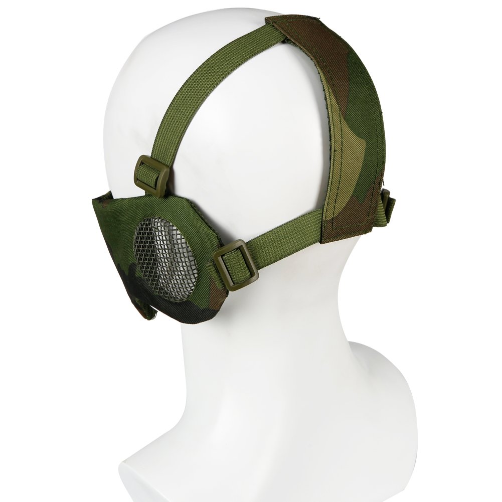Masque Tactique Demi-Face Acier Pour Airsoft – Protection Menton/Oreilles, Ajustable, Résistant 800 FPS - 3