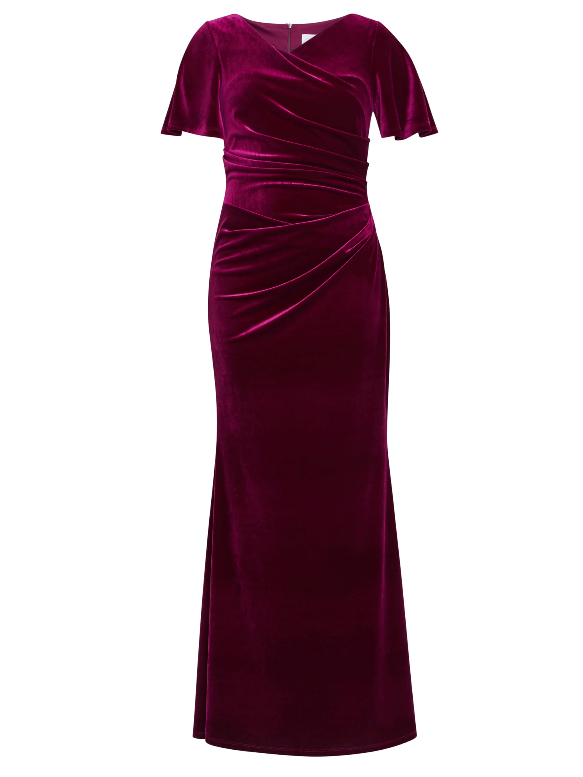 Gina Bacconi Women's Velvet Maxi Dress with Cowl Neck Cocktail, Wine, 16