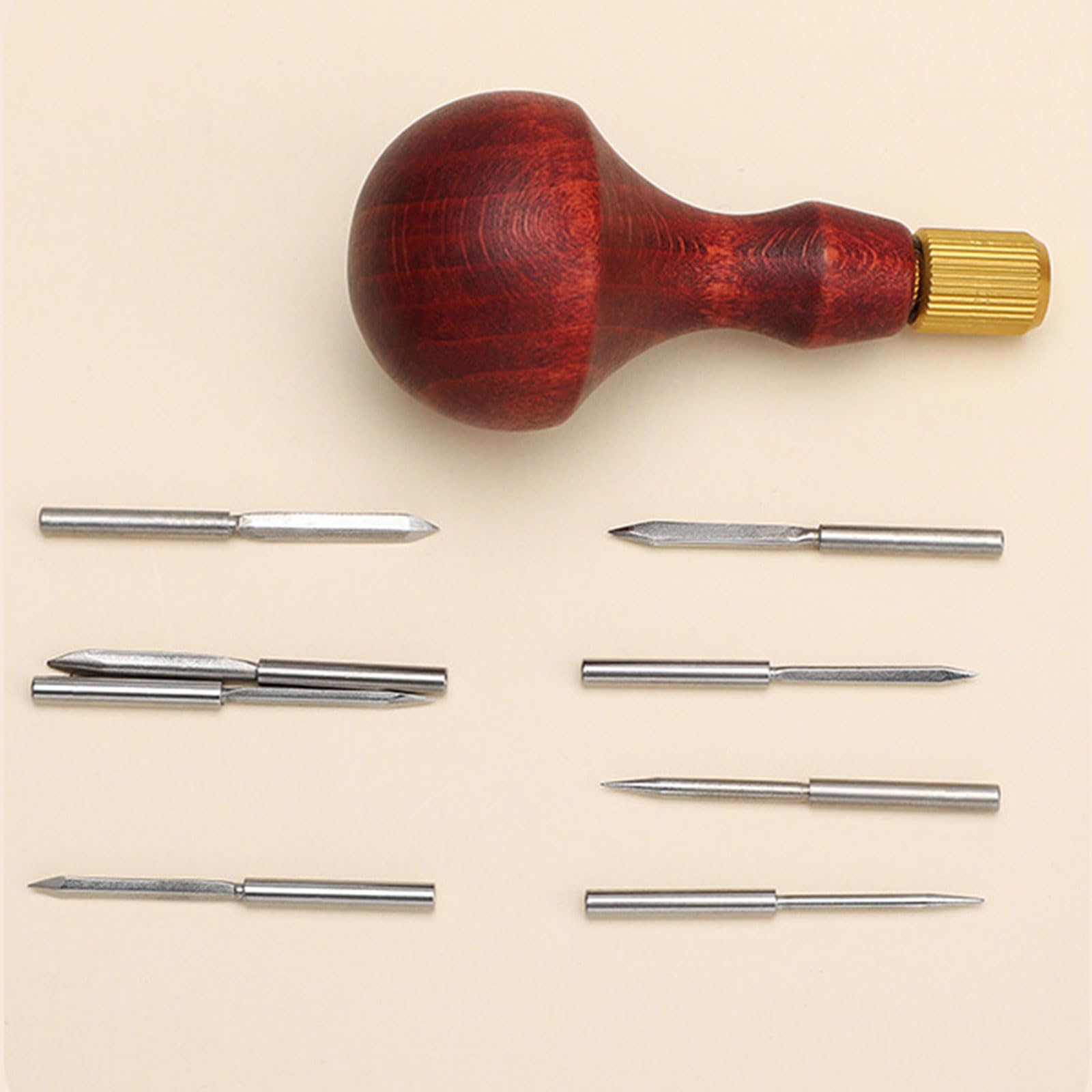 Juego De Herramientas Punzón Herramienta para Rascar Costura con De Madera para Manualidades