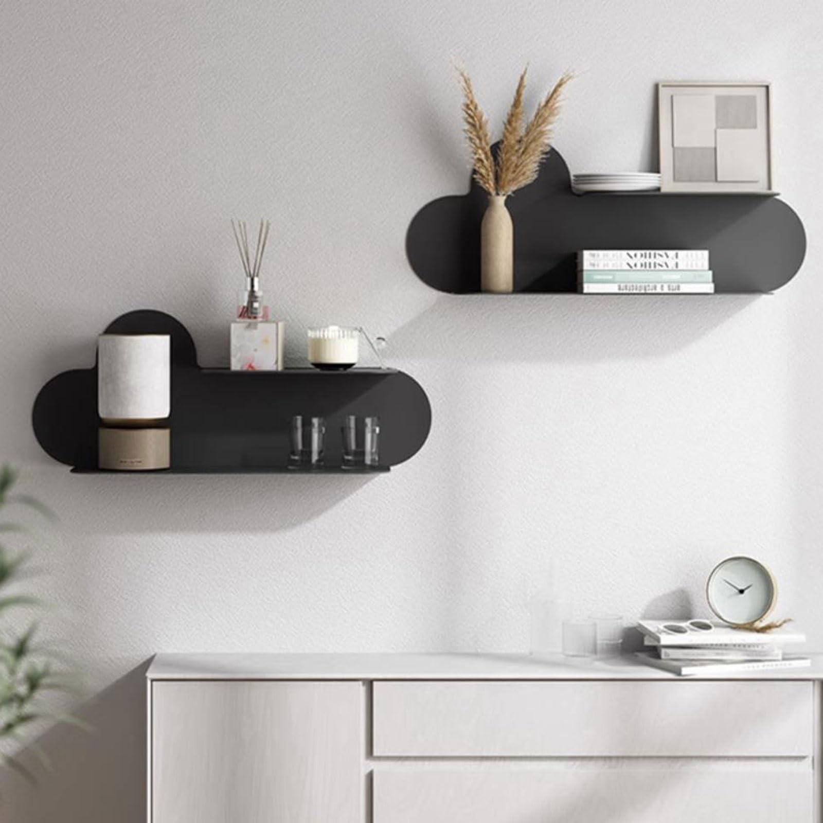 Mensole sospese Mensole sospese Moderne in Metallo montate a Parete, Decorazioni per la casa, Decorazioni per la casa, Decorazioni murali per Camera da Letto, Bagno, Soggiorno, Cuc