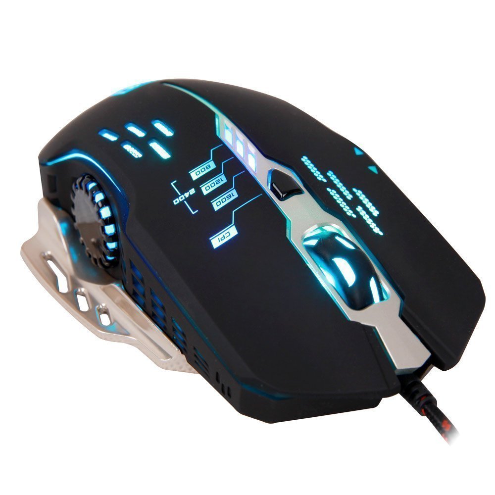 Sades S7 USB Gaming MOUSE Flash Wing For PC Black 2400 DPI Wired Optical LED 6 Buttons Omron Micro Switches
