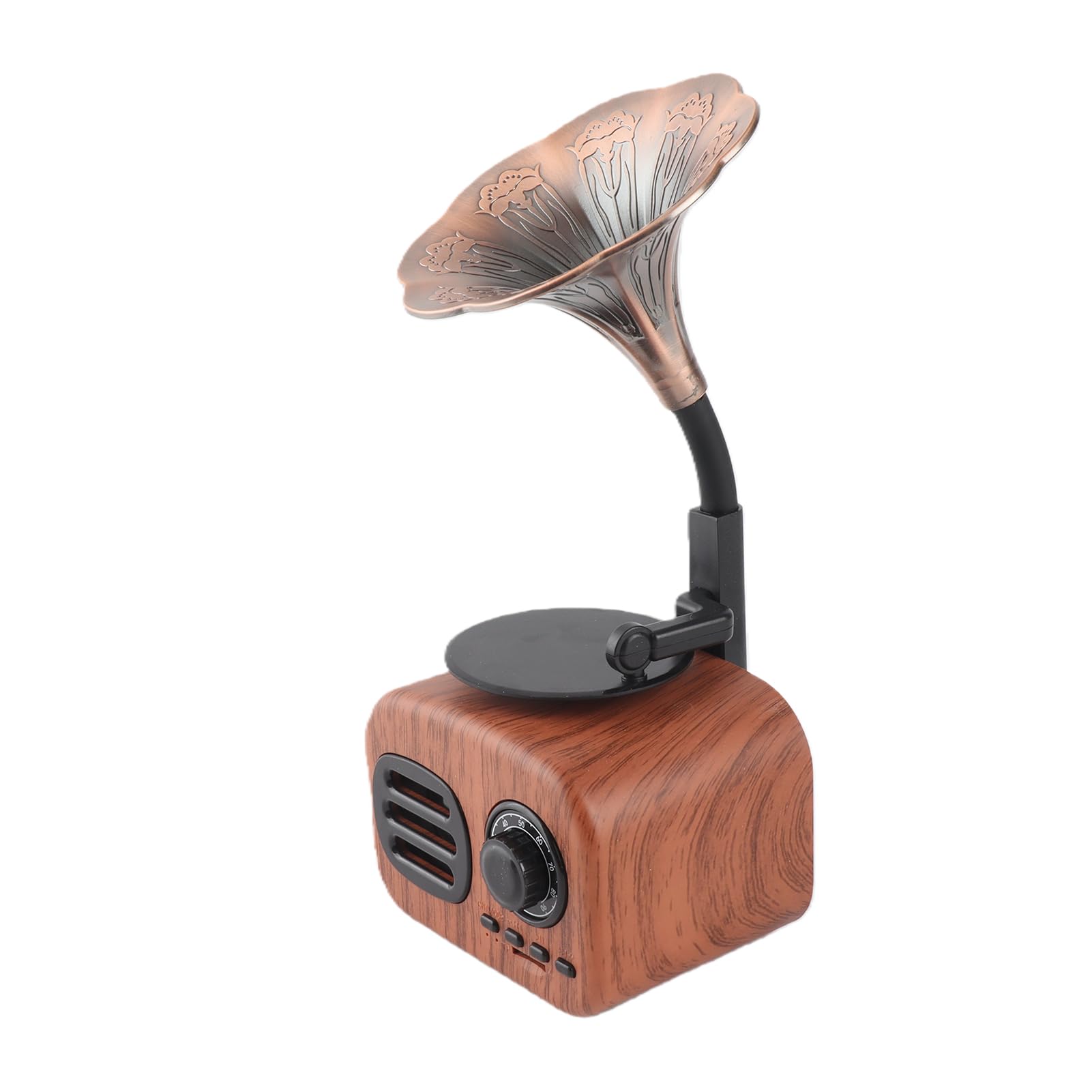 Mini Altoparlante Bluetooth, Design retrò, Potenza 5W (Noce)