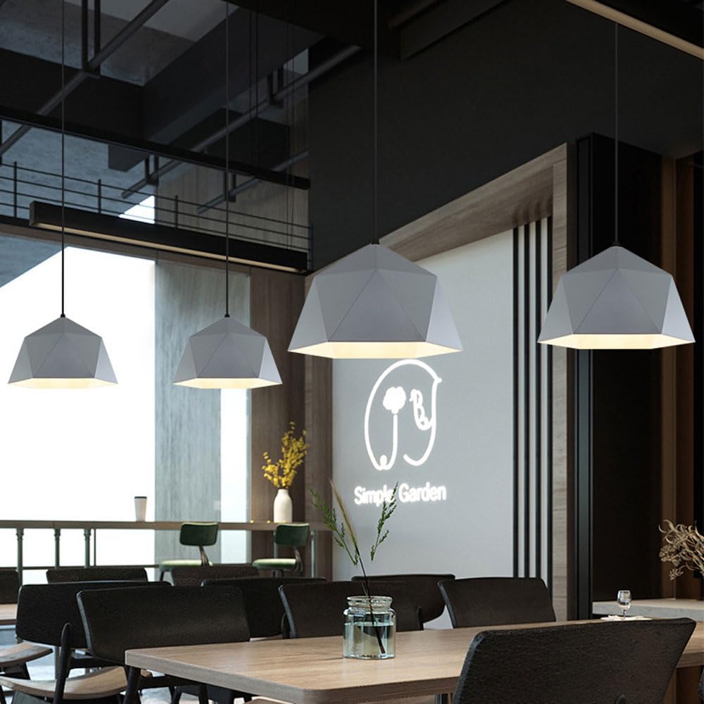 Lampa wisząca w kolorze makaroniku 1 lampa sufitowa metalowy wiszący klosz geometryczny do wyspy kuchennej, jadalni, przedpokoju, przedpokoju i sypialni (1 opakowanie)
