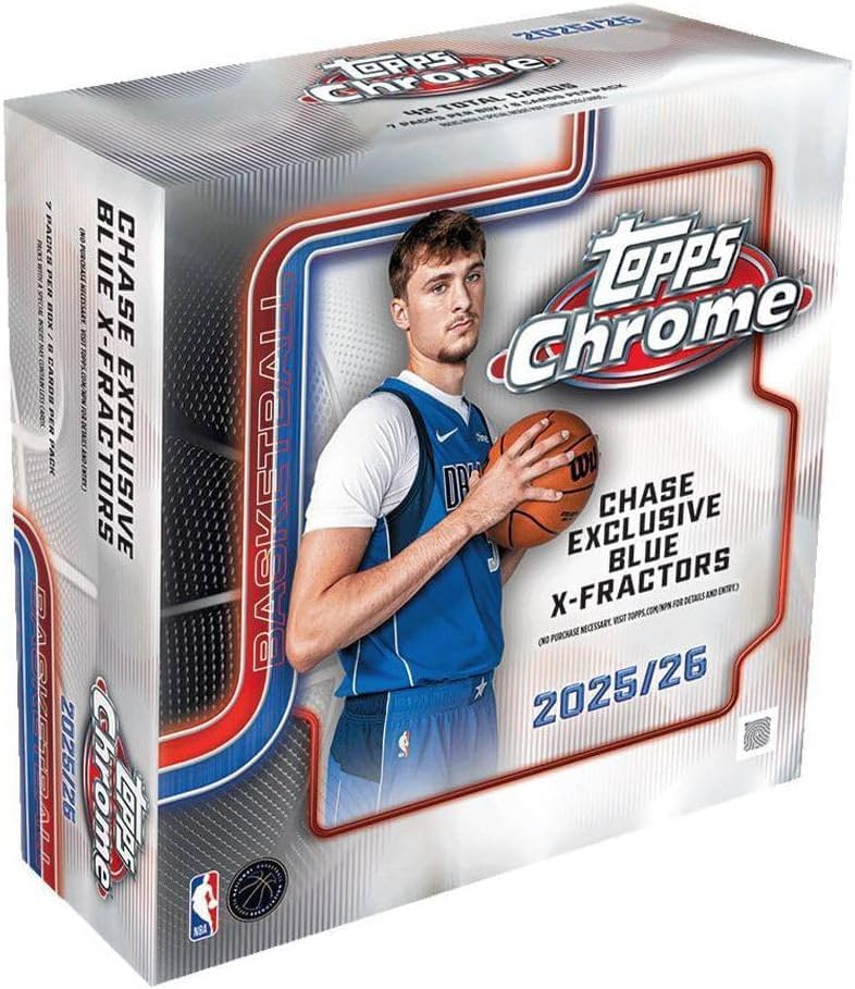 Amazon.com: 2025-26 Topps Chrome Basketball Mega Box (42 Cards/Box