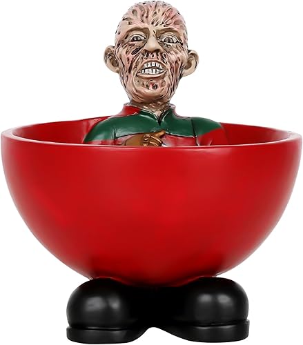 Cuenco de dulces de Halloween Michael Myers Jason Freddy, gnomos de película de terror, divertidos soportes para decoración de oficina y hogar