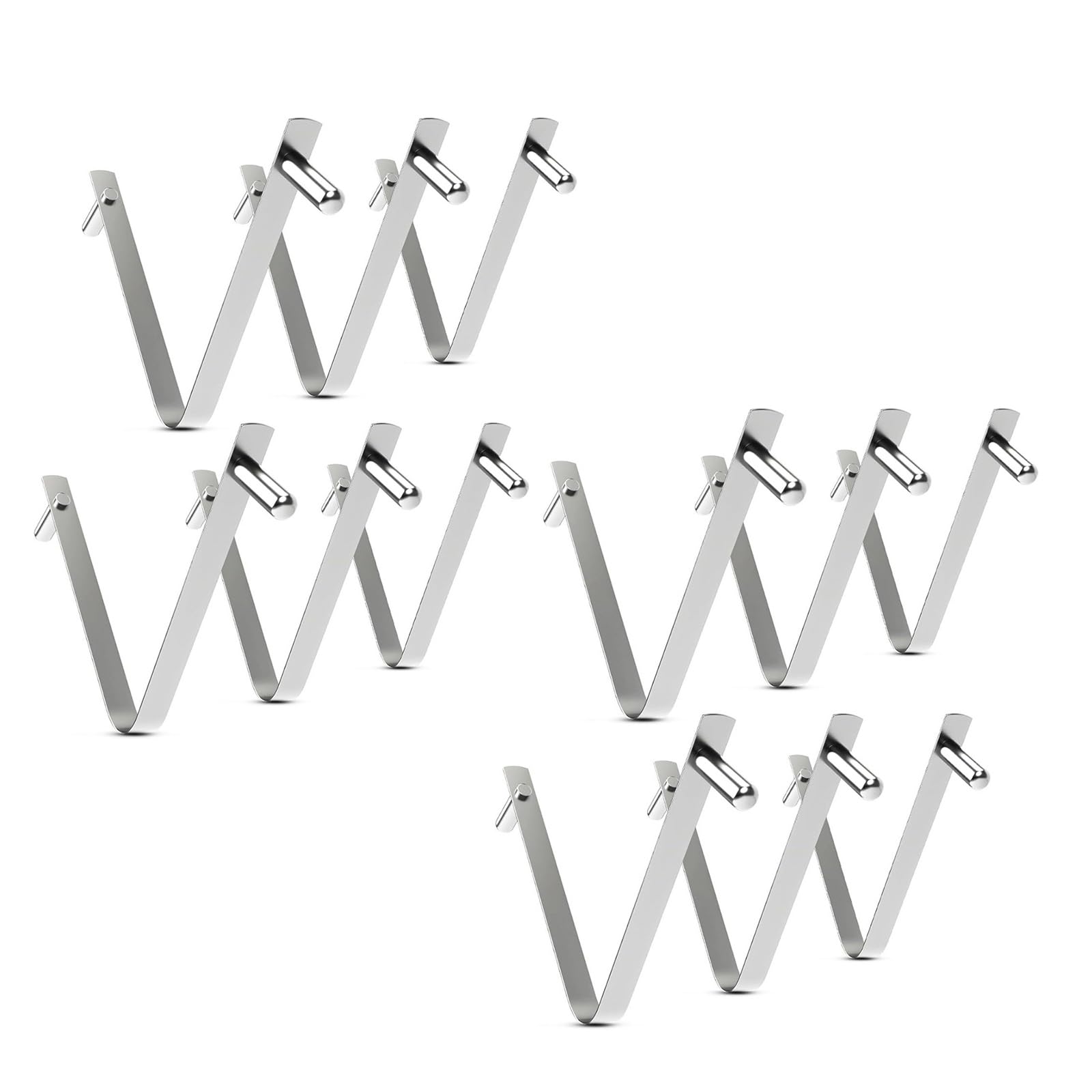 TFAOYS Of 12 Stainless Steel Skimmer Net Clips V Shaped Pool Tool Clamps Resistant Maintenance Equipment V Shaped Pool Clamps for Skimmer Net