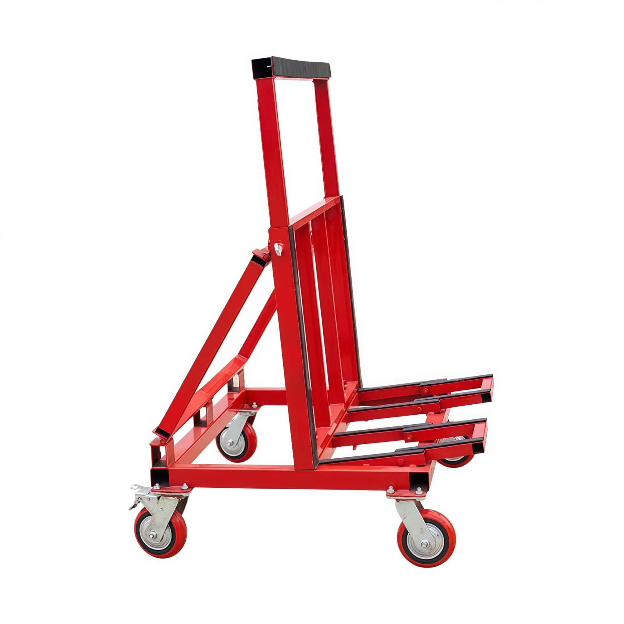 Klappbarer Plattenwagen for Platten, Glas, Stein und Türen | Verstellbare Rückenlehne und erweiterbare Plattform for breite Formate(8IN 4BRAKE)