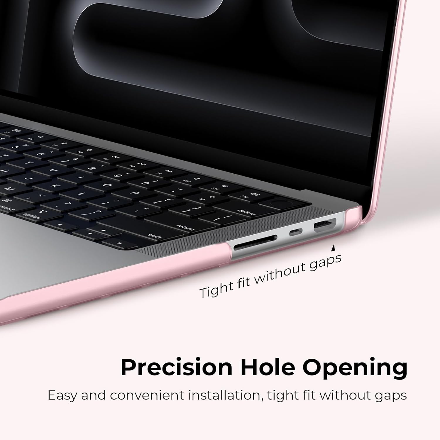 EooCoo Case Compatible with MacBook Pro 14 inch M5 2026 2025-2021 M4 M3 M2 M1 Pro/Max Chip, Matte Pink Hard Shell Scratch Resistant Laptop Protective Cover Case, Pink - Image 5