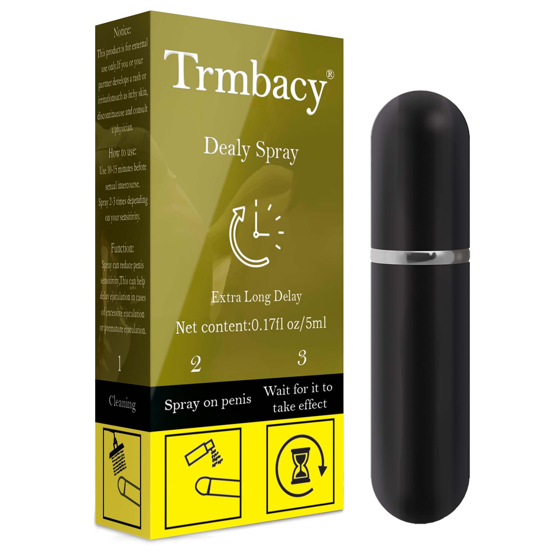 Delay Spray Delay Spray Desensitizer Men's Delay Spray Easy to Carry A Must for Couples in Bed (Yellow)