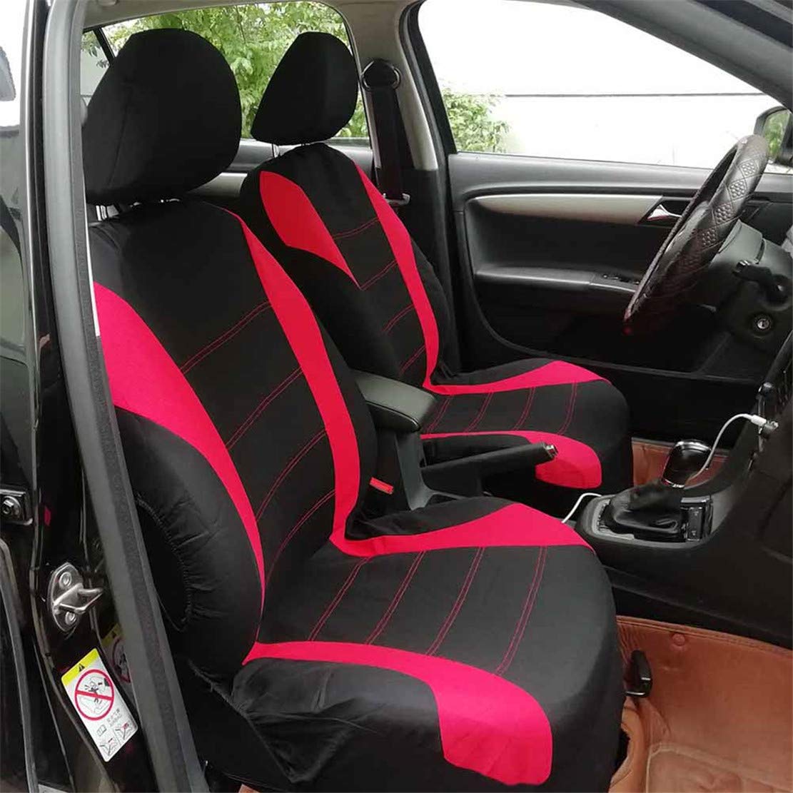 Housse de Siège Auto Universelle 5 et 7 places Coussins pour Siège Voiture,Auto Protecteur de Siège, Couvre Siège Voiture, Siège de Housse de Voiture,Bkack Rouge,2 * Places Avant + 3 * Places Arrière