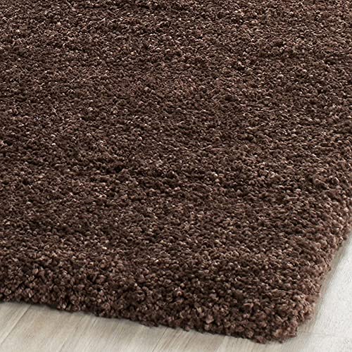Image of A R Creations Anti Slip Fluffy Fur Plain Area Rug Made with Polyester and Microfiber for Home Office Kitchen Living Room Bedroom and DiningHall (6x9 Feet, Brown