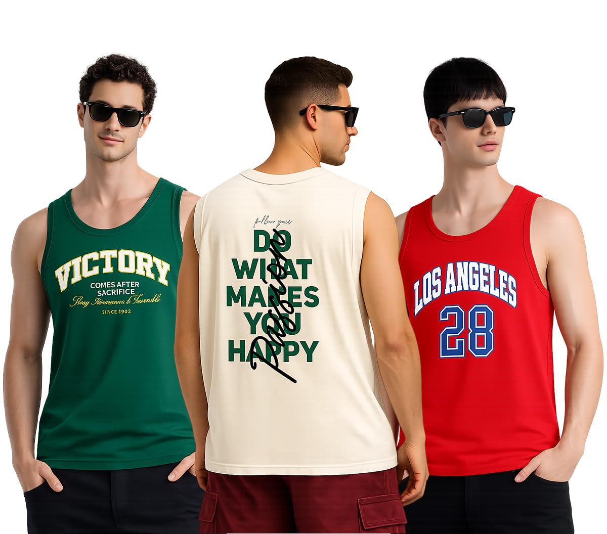 veirdo Men’s Sleeveless Cotton Over Printed Sando Vests Tees for Beach Holidays, Casual Wear & Summer, Stylish & Comfort Fabric (Sizes S–2XL) (Pack of 3)-picture-27