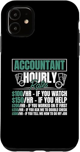 iPhone 11 Contador Tarifas por hora Contabilidad CPA Tax Bookkeeper Caso divertido