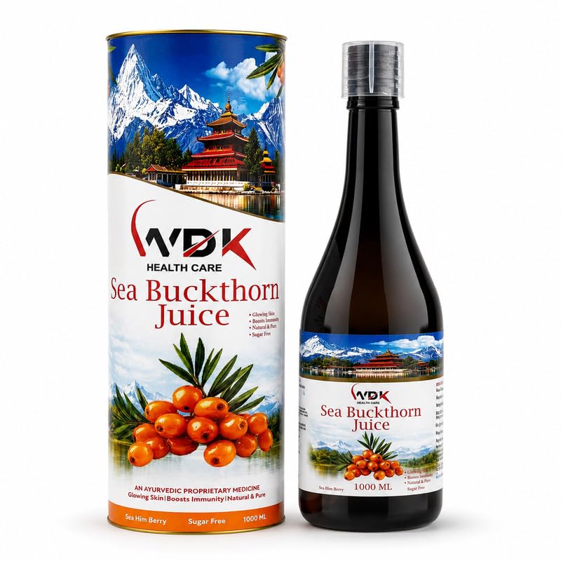 WDK Sea Buckthorn Berry Juice 1000 ML Bottle, Sugar Free, No Added Sugar, No Artificial Colors or Flavours, Liquid, 25 ML Twice Daily with Water-image-5