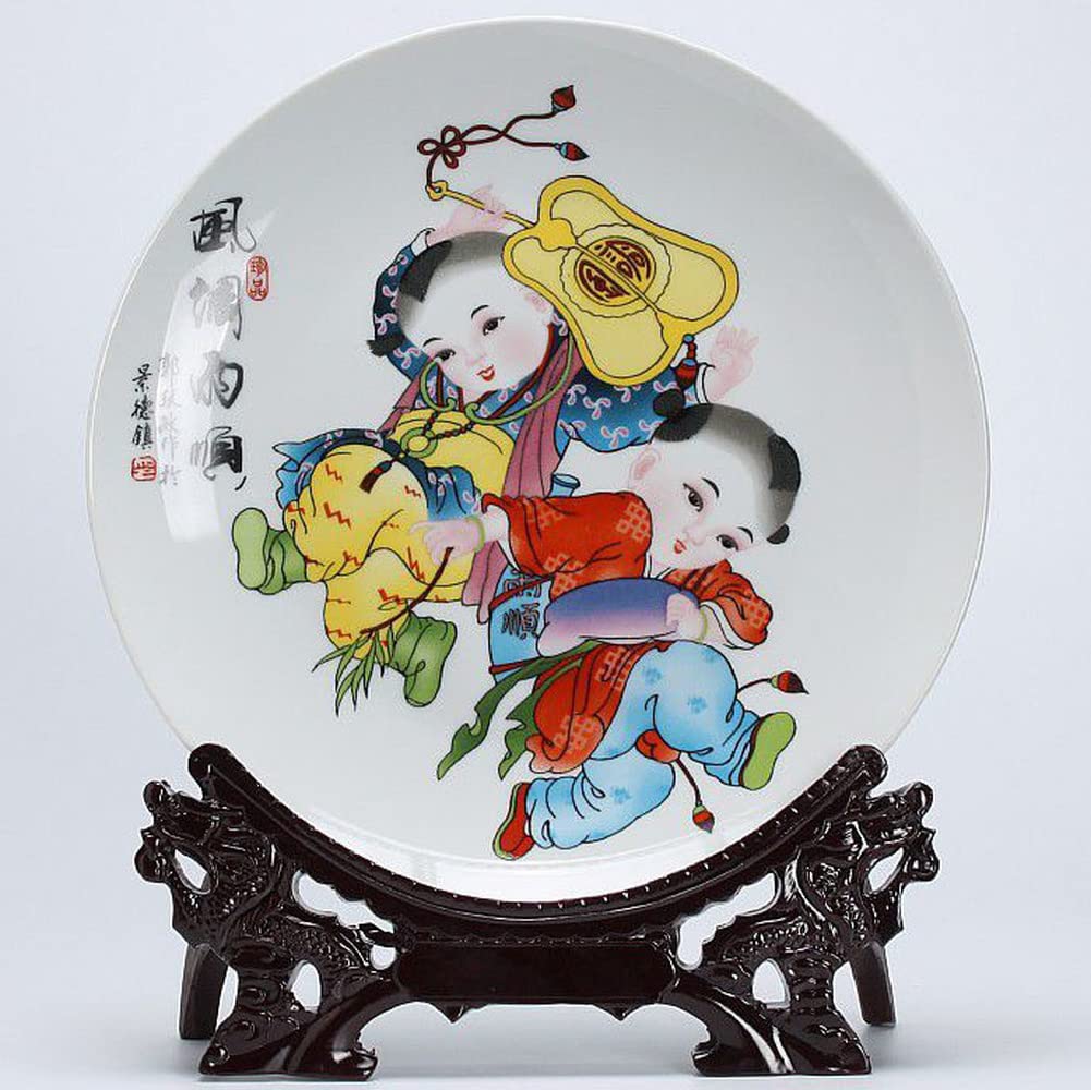 BKHsgDXJ Decorative ceramics Decorative Ceramics Hanging Plates, Cera 10.2inch Jingdezhen Decoration Plate