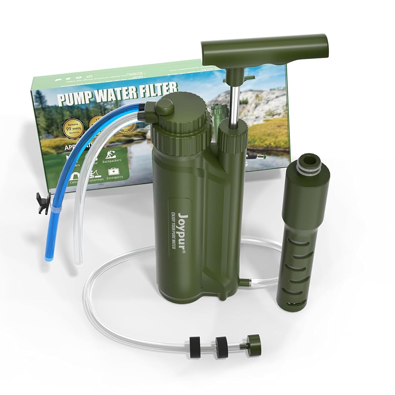 3-Stage Portable Water Purifier Pump for Hiking & Emergencies 3-Stage Portable Water Purifier Pump for Hiking & Emergencies