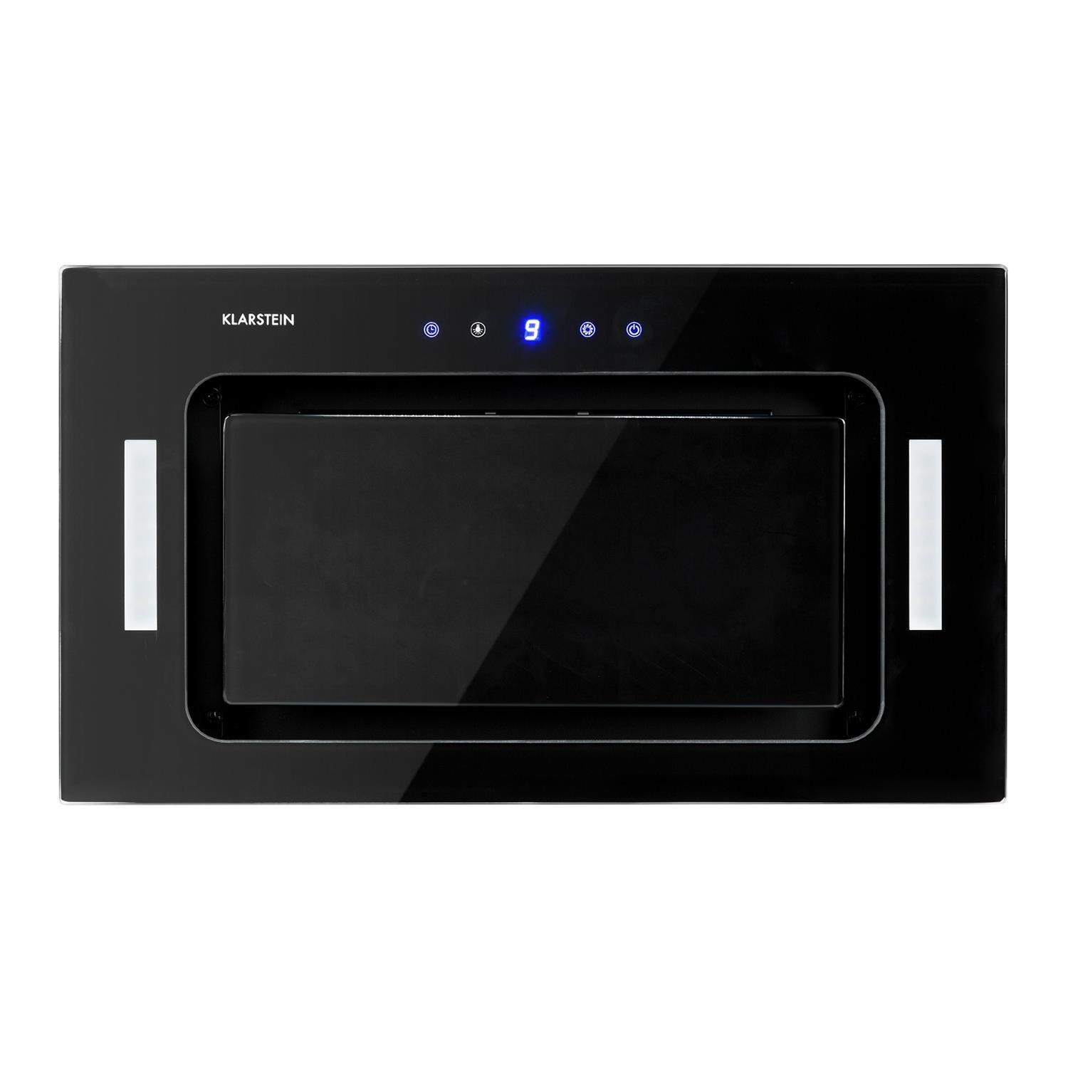 Klarstein HEKTOR - Extractor de humos, Extractor bajo mueble, Autoapagado, Panel táctil, Iluminación de la cocina, Hasta 530 m³/h, 2 filtros de carbóno activo, 52 x 30 x 30 cm, Negro
