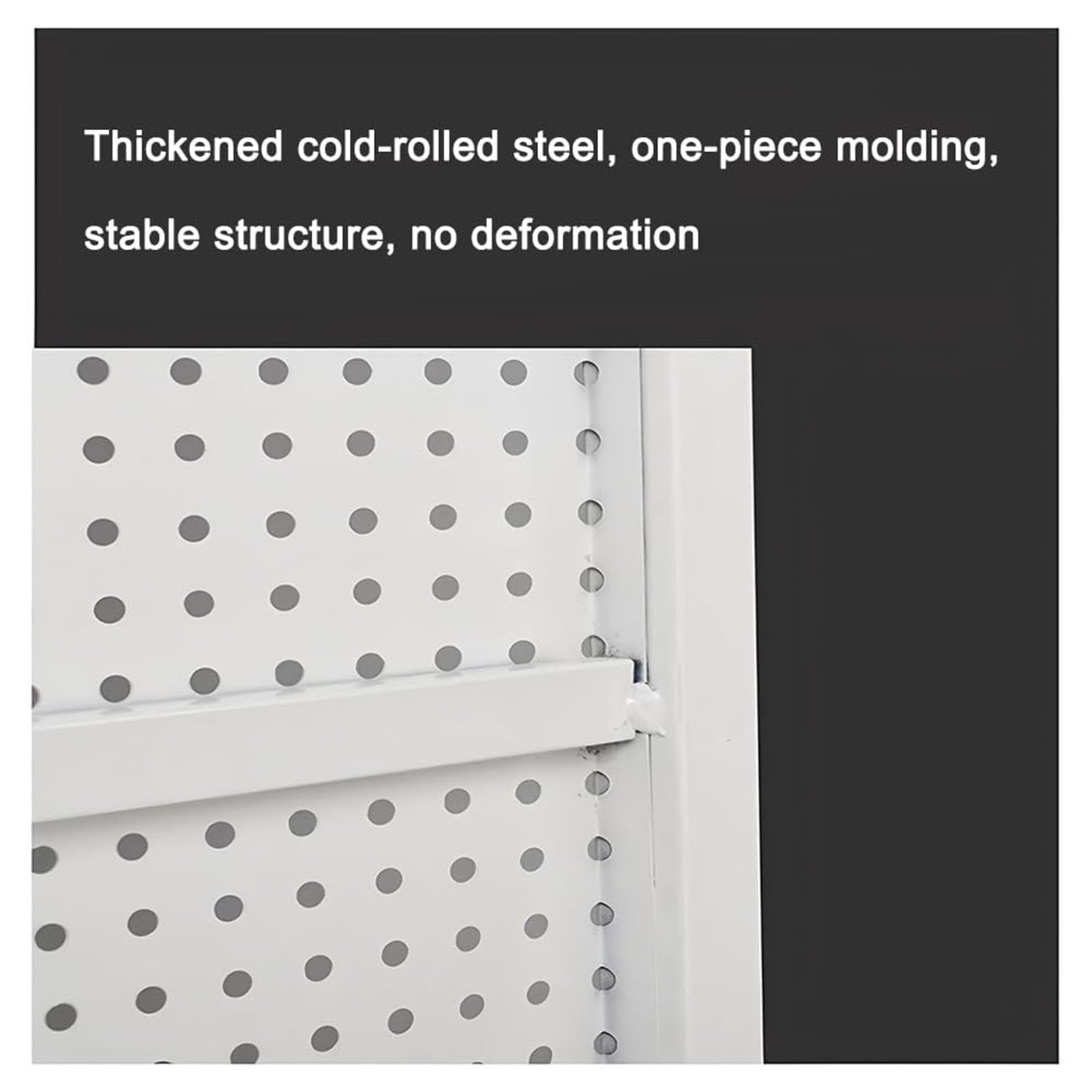 Rollbarer Lochwand-Präsentationsständer Mit Rollen, Freistehender Metall-Organizer-Turm Mit 20 Haken, Mobiler Werkzeug-Organizer for Dekoration Und Aufbewahrung(White,80 * 40 * 120cm)